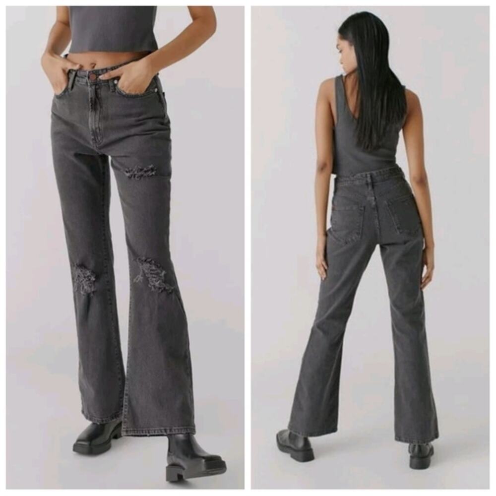 NWT BDG Urban Outfitters High Rise Flare Jeans Black Size 27
